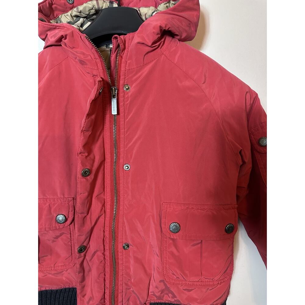 Burberry London Jacket Youth Red Nova Check Winter Rain Boy Zip Snap Size 10 US - Picture 10 of 12